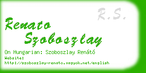 renato szoboszlay business card