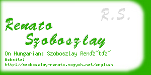 renato szoboszlay business card